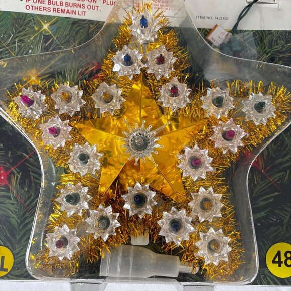 Vtg Christmas Tree Topper Star Lights Merrybrite Wall Plaque Flashing Star 7" - Picture 4 of 12